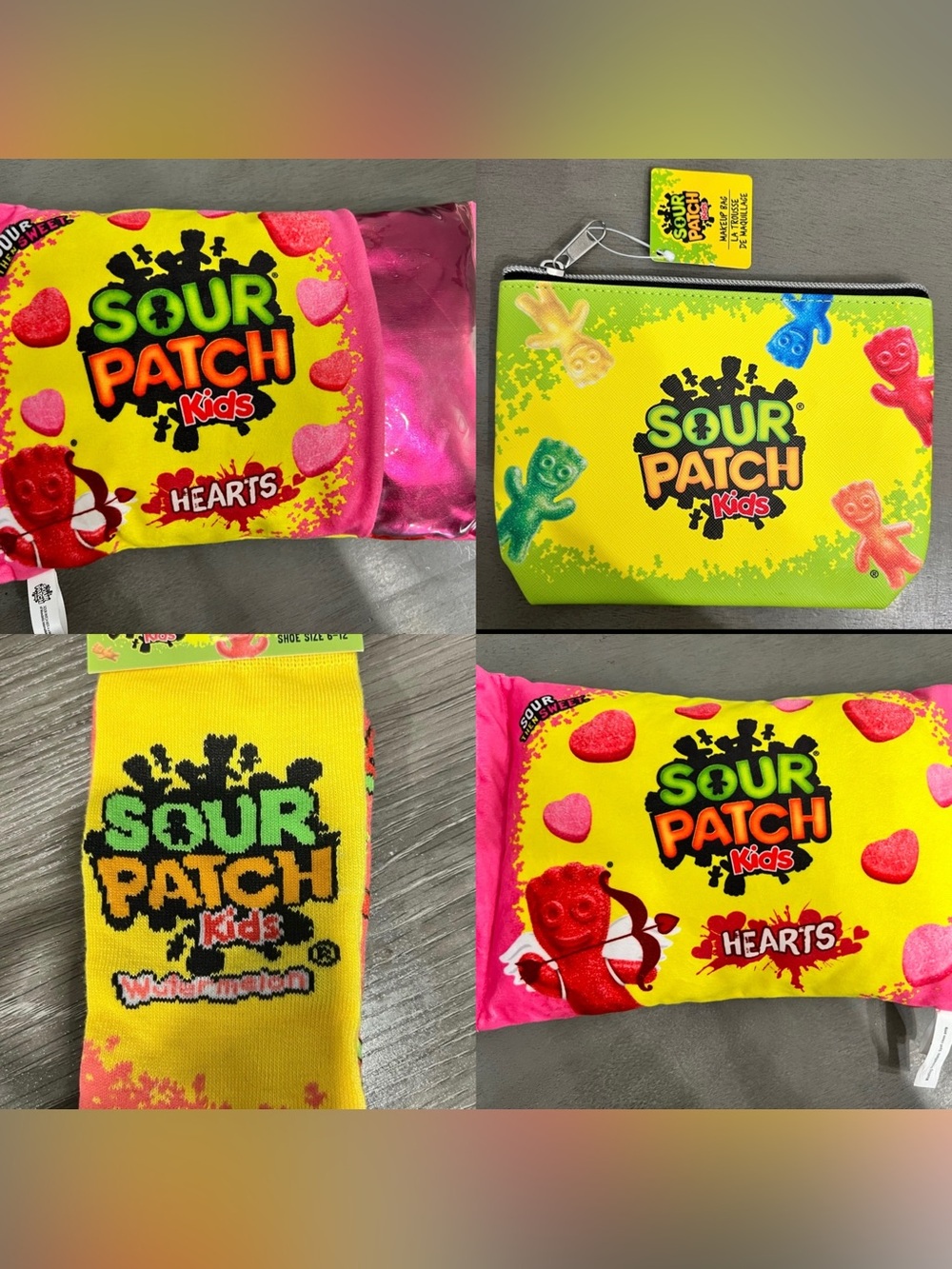 NWT Sour Patch Kids bundle! Pillow, bag and socks